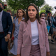 Rep. Alexandria Ocasio-Cortez (D-NY) leaves after speaking to abortion-rights activists in front of the U.S. Supreme Court after the Court announced a ruling in the Dobbs v Jackson Women’s Health Organization case in June 24, 2022, in Washington, DC.